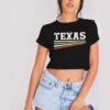 Texas Rainbow Stripes Logo Vintage Crop Top Shirt Custom