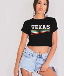 Texas Rainbow Stripes Logo Vintage Crop Top Shirt Custom