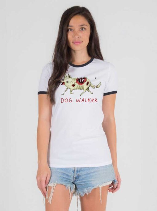 The Walking Dead Dog Walker Zombie Ringer Tee