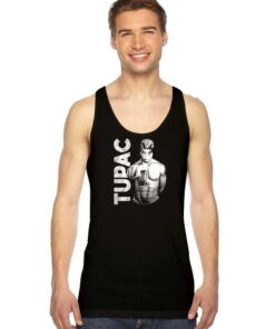 Tupac Shakur Thug Life Holding Pistol Tank Top