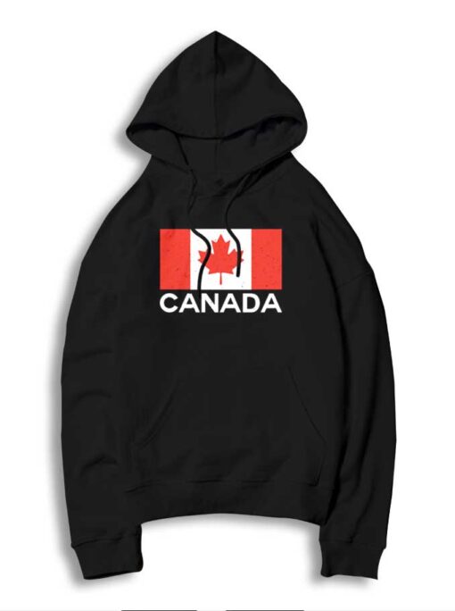 Vintage Canada Flag Maple Leaf Logo Hoodie