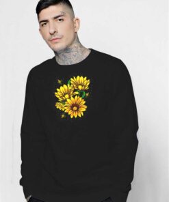 Yellow Sunflower Floral Watercolor Art Sweatshirt