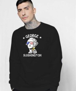 George Sloshington Washington American Flag Sweatshirt