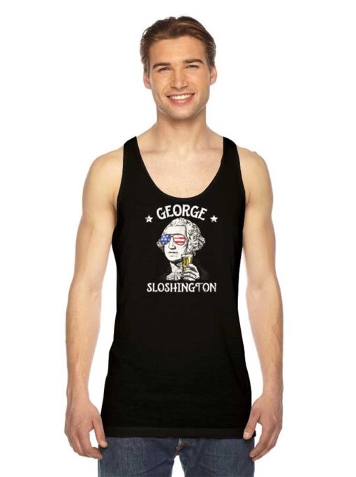 George Sloshington Washington American Flag Tank Top