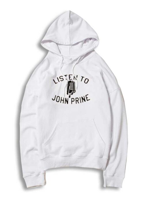 Listen To John Prine Microphone Logo Hoodie