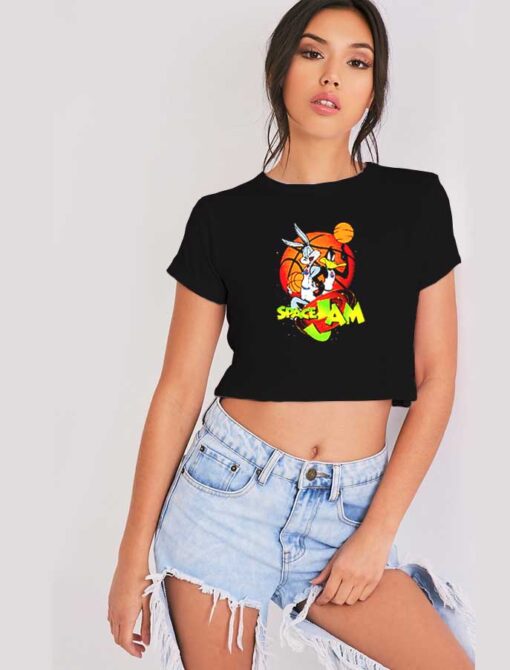 Looney Tunes Space Jam Basketball Crop Top Shirt