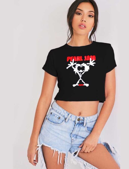 Pearl Jam Stickman Alive Logo Crop Top Shirt