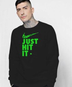 Weed Just Hit It Nike Logo Parody Sweatshirt