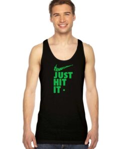 Weed Just Hit It Nike Logo Parody Tank Top