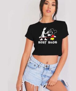 Best Buds Mickey Mouse Bugs Bunny Crop Top Shirt