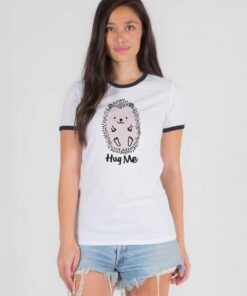 Cute Hedgehog Hug Me Ringer Tee