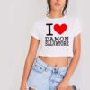 I Love Damon Salvatore Quote Crop Top Shirt