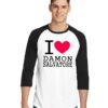 I Love Damon Salvatore Quote Raglan Tee