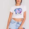 Ivory Ella Elephant Art Crop Top Shirt