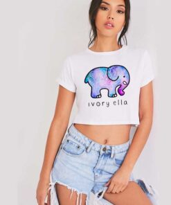 Ivory Ella Elephant Art Crop Top Shirt