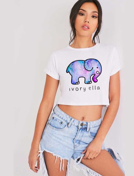 Ivory Ella Elephant Art Crop Top Shirt