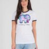 Ivory Ella Elephant Art Ringer Tee