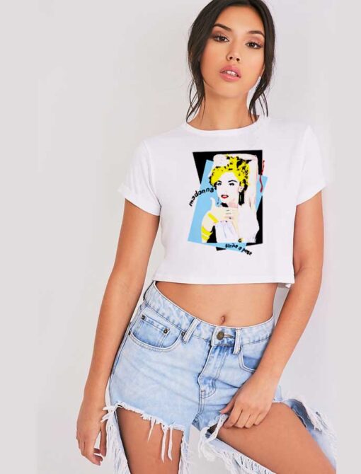 Madonna Licensed Strike A Pose Retro Crop Top Shirt