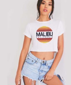 Malibu California Beach Vintage Crop Top Shirt