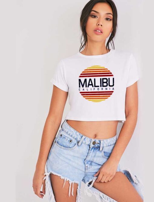 Malibu California Beach Vintage Crop Top Shirt