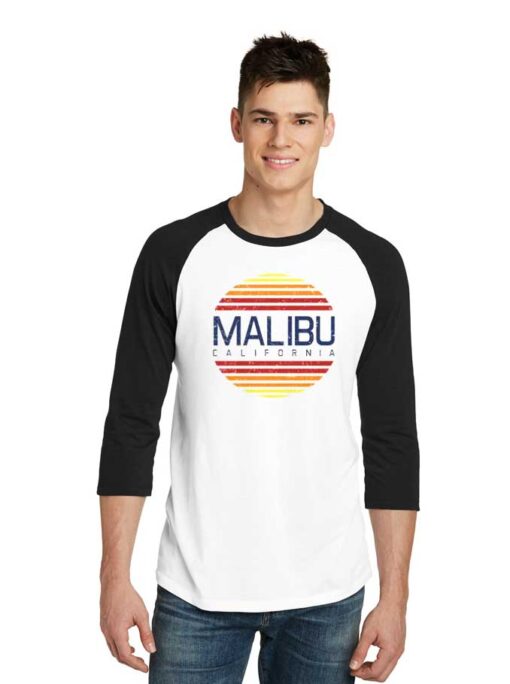 Malibu California Beach Vintage Raglan Tee