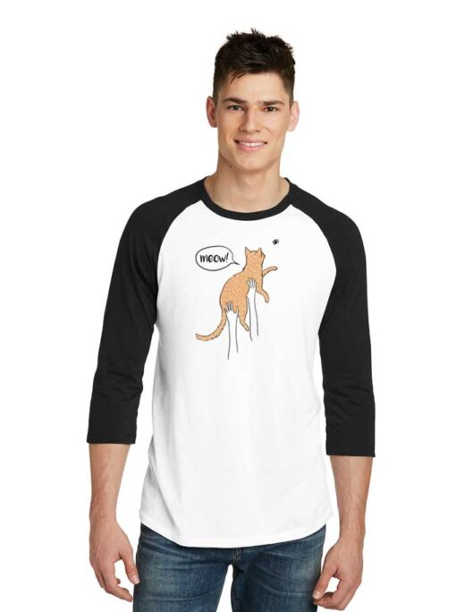 Meow Hunter Cat And Spider Raglan Tee