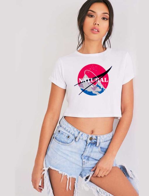 Natural Mountain Nasa Space Crop Top Shirt