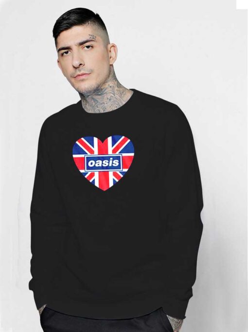 Oasis Love British Flag Logo Sweatshirt