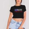 Patriotic USA God Bless America Crop Top Shirt