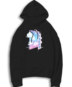 Retro Japanese Vaporwave Kawaii Moon Hoodie