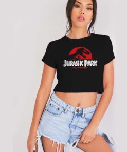 Retro Jurassic Park T-Rex Logo Crop Top Shirt