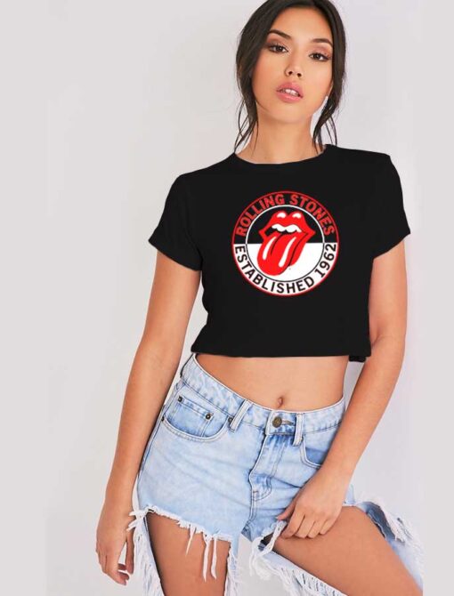 Retro Rolling Stones Established 1962 Crop Top Shirt