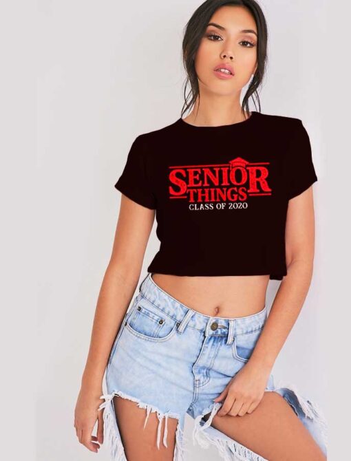 Retro Senior Things Graduation Seniors 2020 Crop Top Shirt