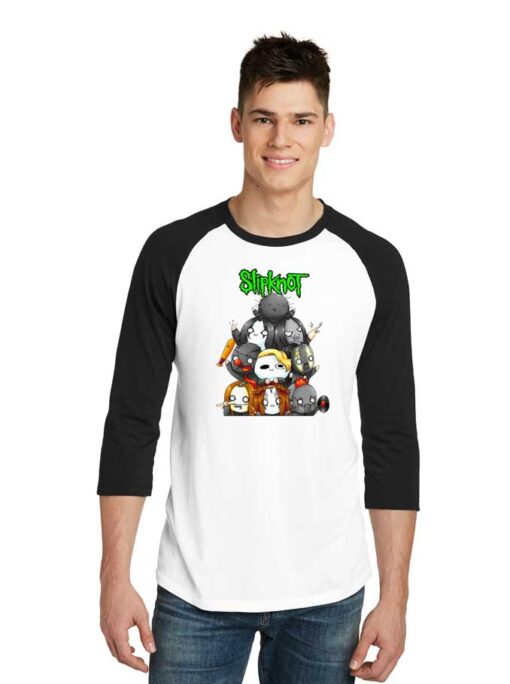 Slipknot Chibi Style Cartoon Band Raglan Tee