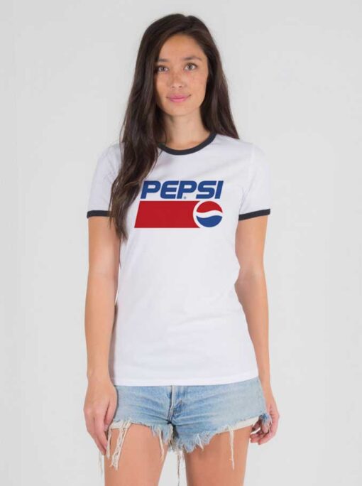 Soft Drink King Pepsi Logo Ringer Tee