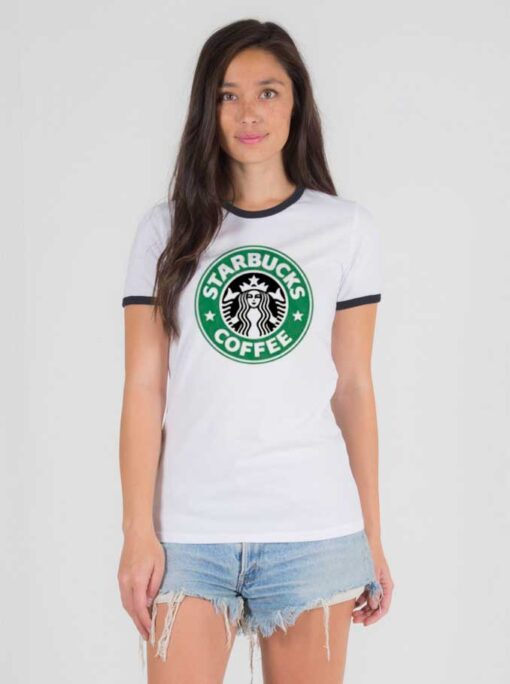 Starbucks Coffee Cafe Logo Ringer Tee