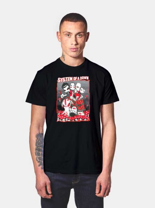 System Of A Down Cartoon Style T Shirt