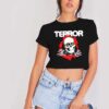 Terror Bones Skull Band Crop Top Shirt