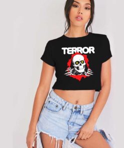 Terror Bones Skull Band Crop Top Shirt