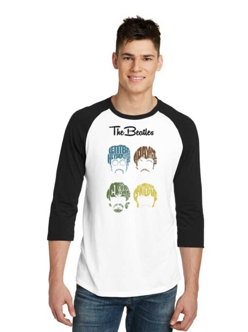 The Beatles Cartoon Head Band Raglan Tee