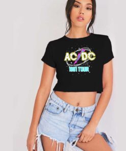 Vintage ACDC Live 1981 Tour Band Crop Top Shirt