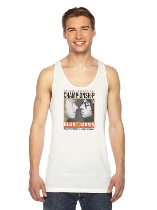 Vintage Blur Vs Oasis British Heavyweight Championship Tank Top