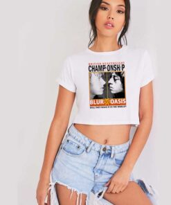 Vintage Blur Vs Oasis British Heavyweight Championship Crop Top Shirt