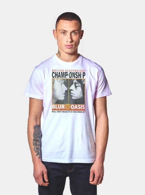 Vintage Blur Vs Oasis British Heavyweight Championship T Shirt