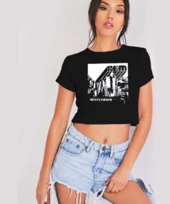 Vintage REM Accelerate Band Cover Crop Top Shirt