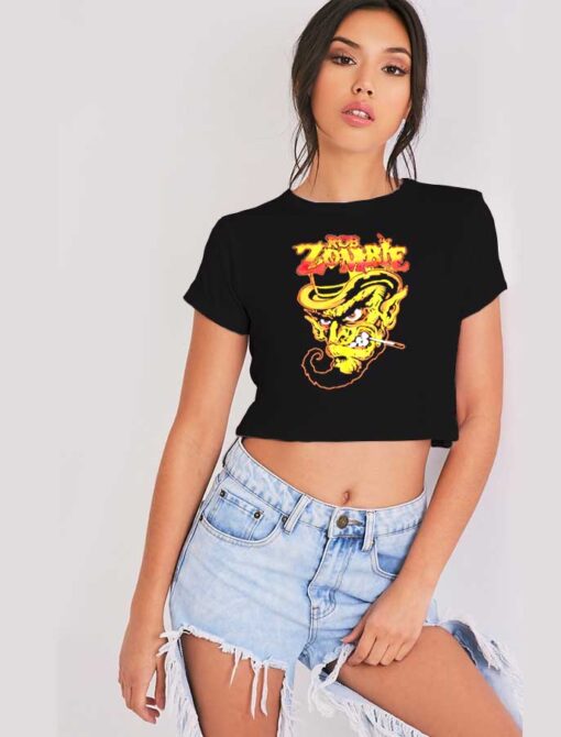 Vintage Rob Zombie Band Logo Crop Top Shirt