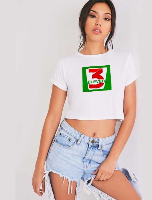 3 Eleven Logo 7 11 Inspired Parody Crop Top Shirt