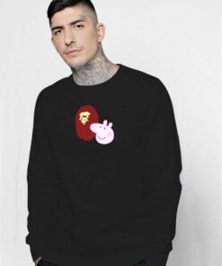 A Bathing Ape Bape Head X Peppa Pig Head Sweatshirt