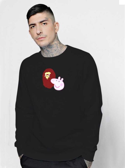 A Bathing Ape Bape Head X Peppa Pig Head Sweatshirt