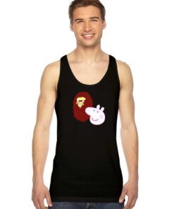 A Bathing Ape Bape Head X Peppa Pig Head Tank Top